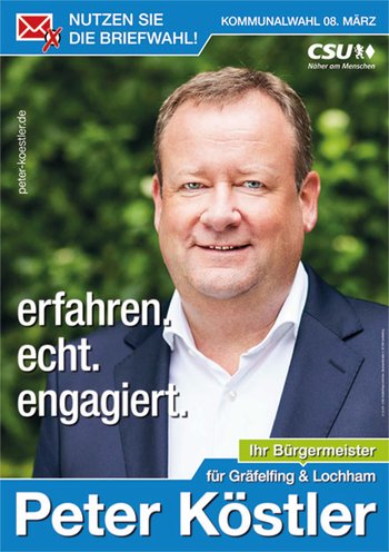 Wahlplakat Peter Köstler
